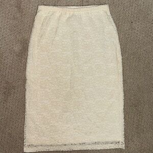 Abercrombie & Fitch cream lace pencil skirt XS